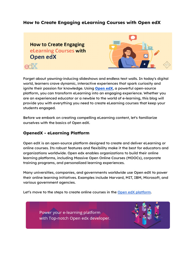 Create Engaging Courses with Open edX | PDF | Educational Technology ...