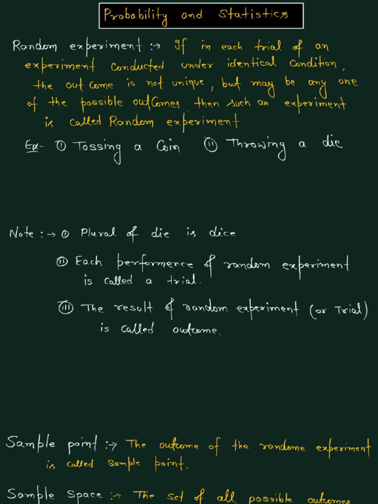 Probability and Statistics Lecture-1 | PDF