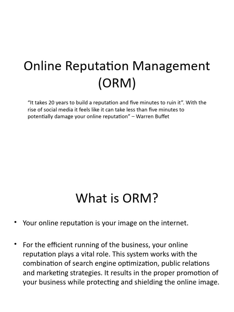 Online Reputation Management Essentials | PDF | Reputation | Brand