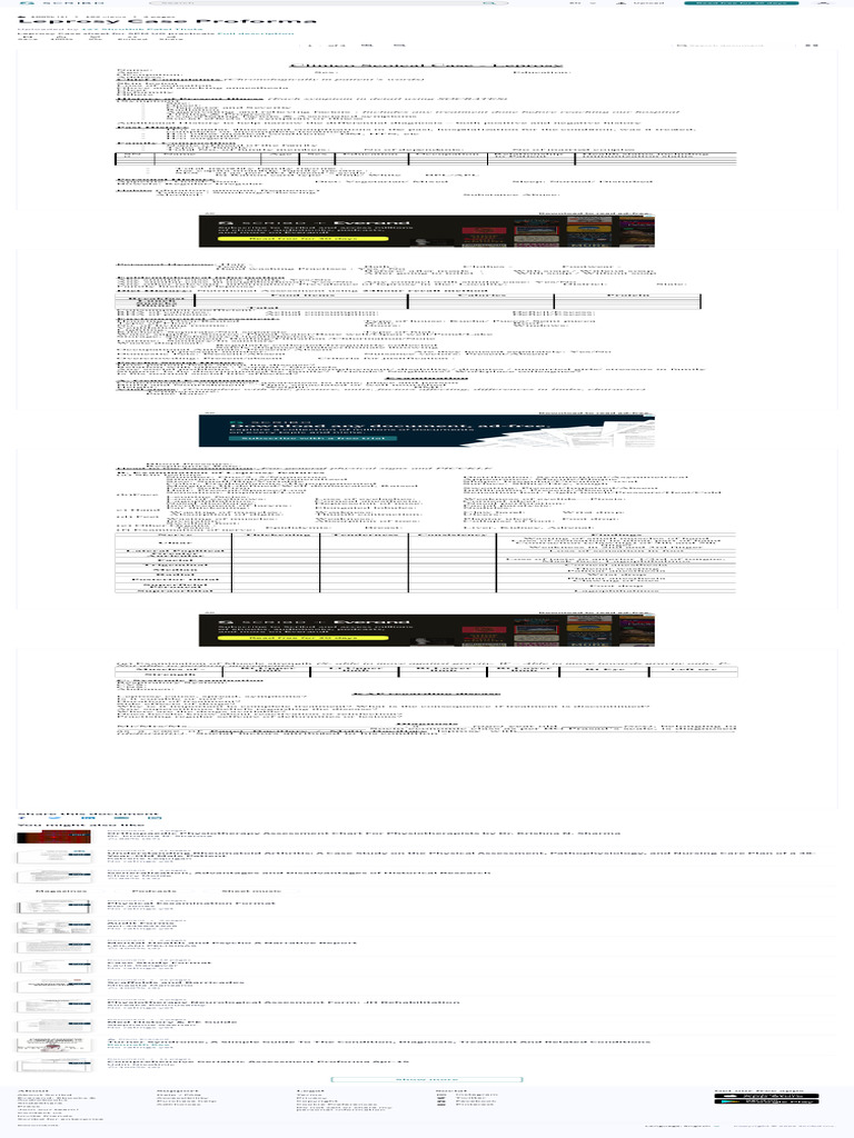 Leprosy Case Proforma Template | PDF | Scribd | Physical Therapy
