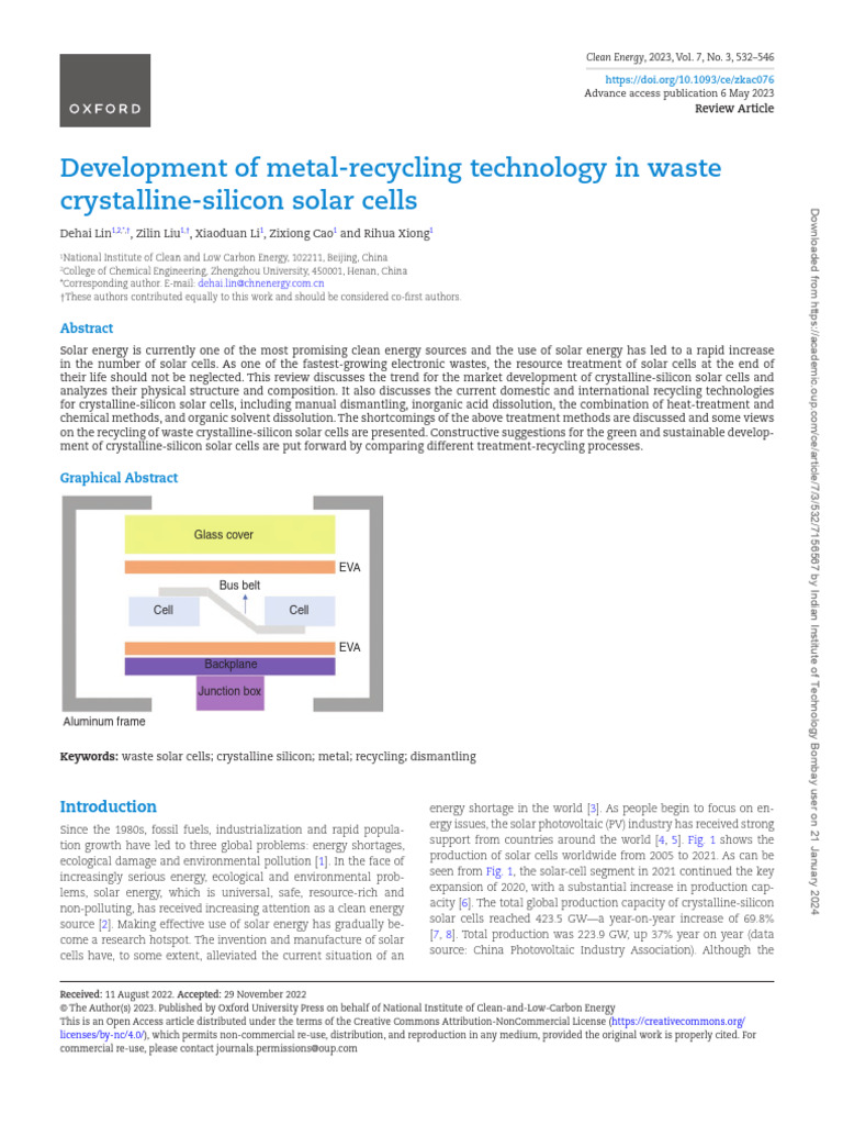 Recycling Tech for Silicon Solar Cells | PDF | Solar Cell | Photovoltaics
