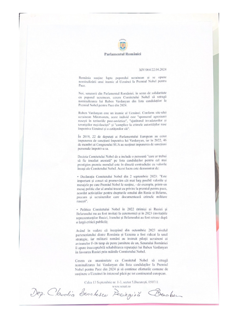 Statement by Romanian MPs | PDF