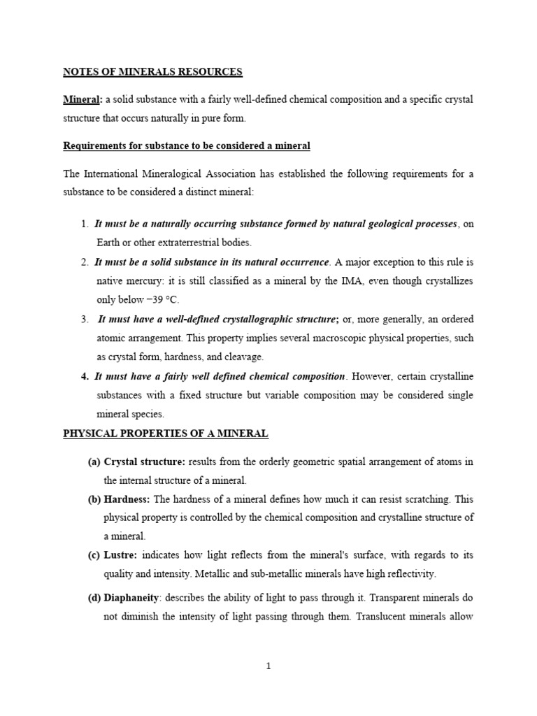 Understanding Mineral Resources and Conflicts | PDF | Minerals | Crystal