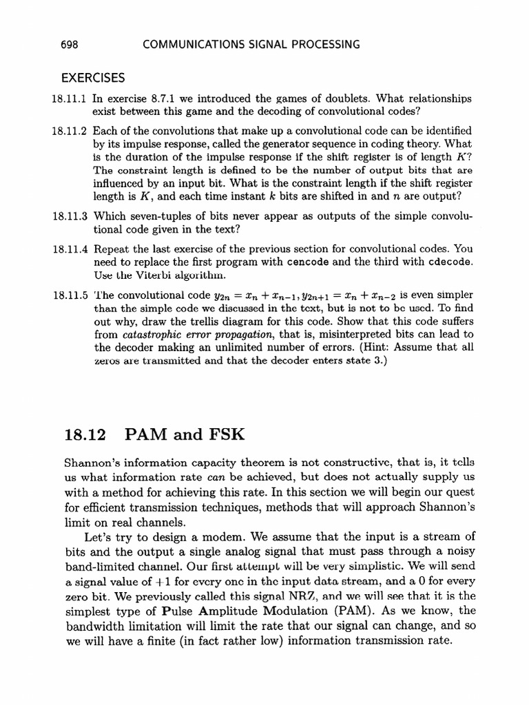 Convolutional Codes and PAM Techniques | PDF | Telecommunications ...