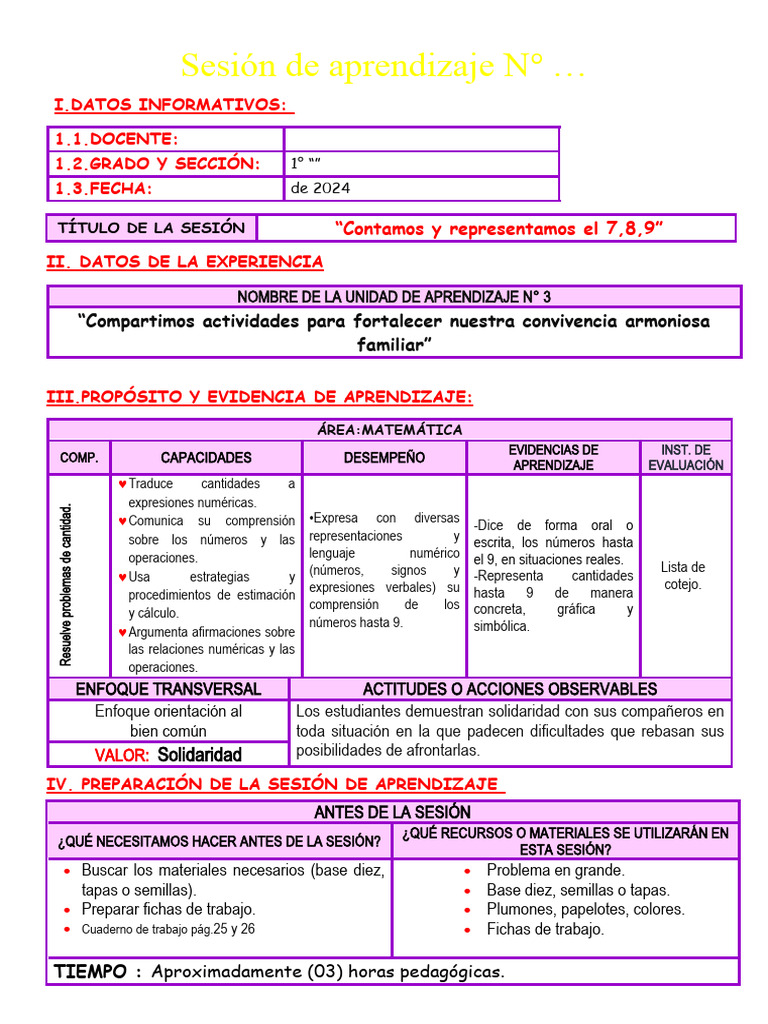 Contamos y Representamos 7, 8 y 9 | PDF | Aprendizaje