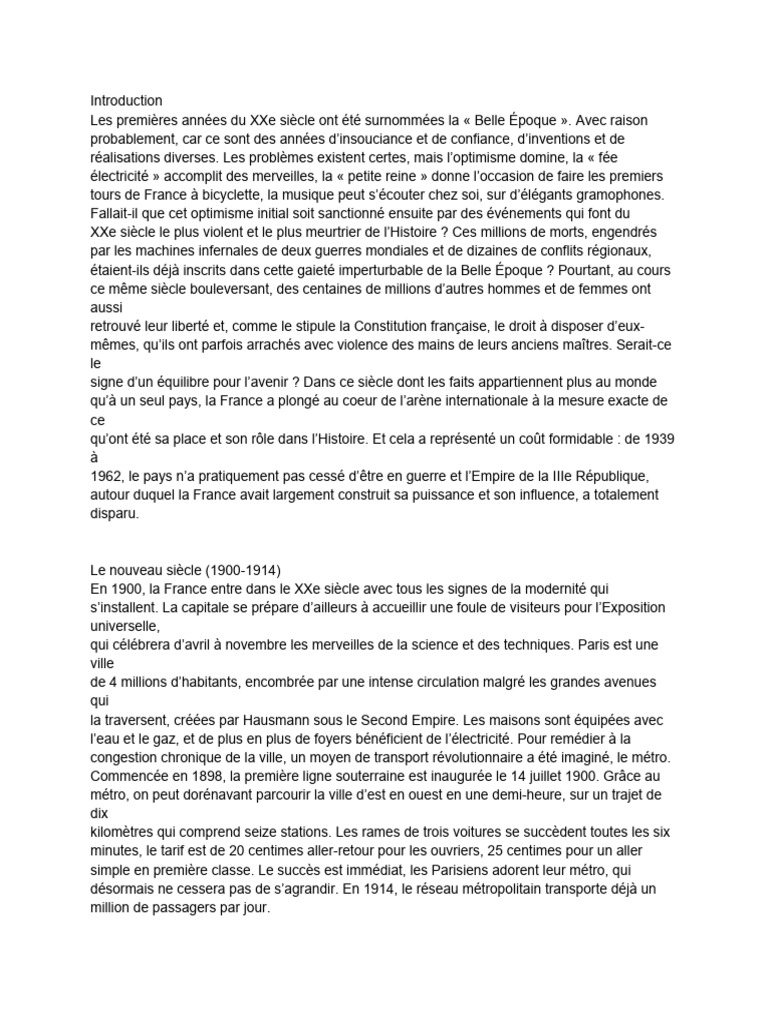 La France entre Belle Époque et guerre | PDF | France de Vichy ...