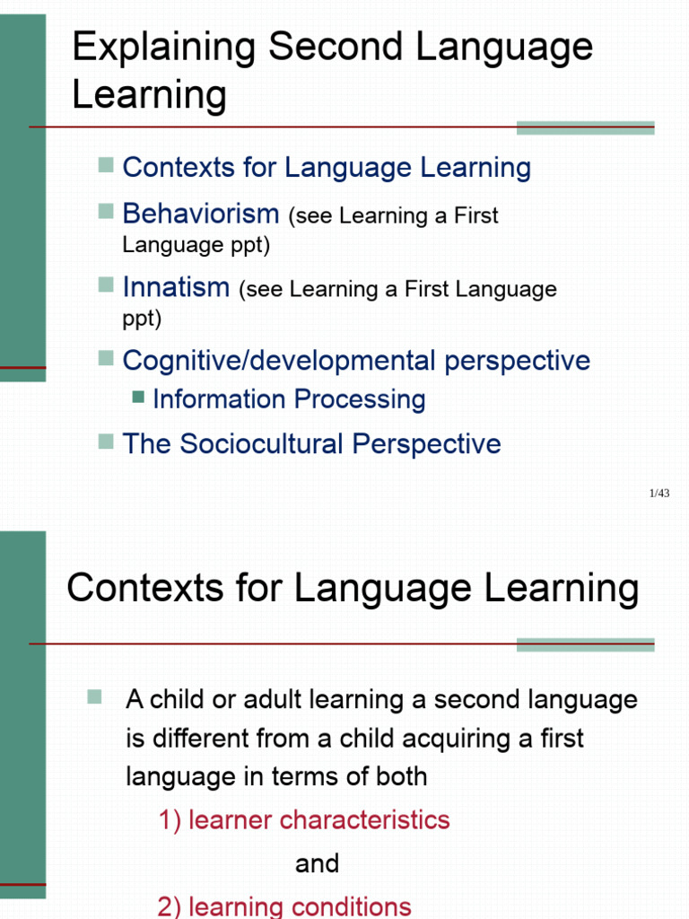 Second Language Acquisition Theories | PDF | Second Language ...