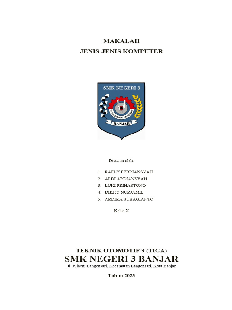 Makalah jenis jenis komputer pdf