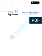 Army GD Agniveer Memory Based Paper (Held On - 22 Apr, 2024 Shift 1)