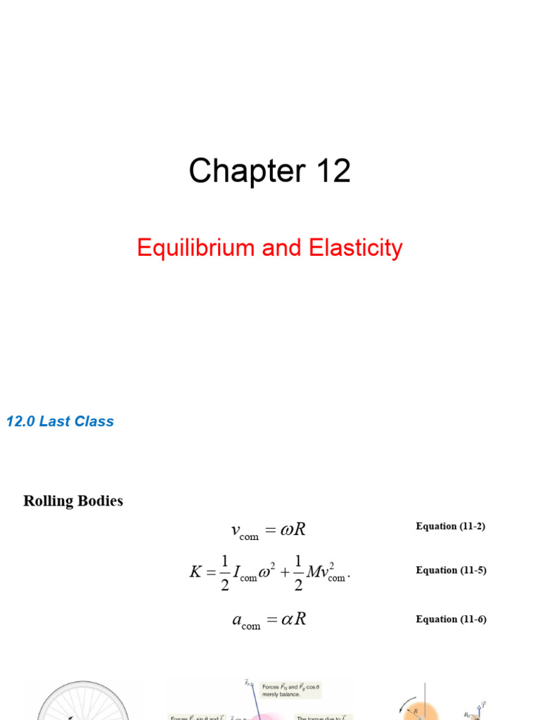 Equilibrium and Elasticity Concepts | PDF | Rotation Around A Fixed ...