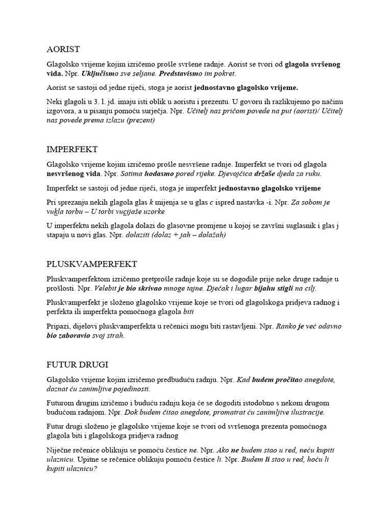 glagolska vremena | PDF