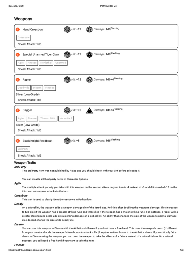 Eastern Weapons for Pathfinder 2e | PDF | Sword | Blade Weapons