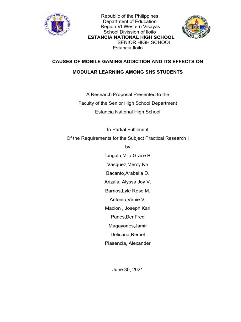 Causes Of Mobile Gaming Addiction And Its Effects On Modular Learning