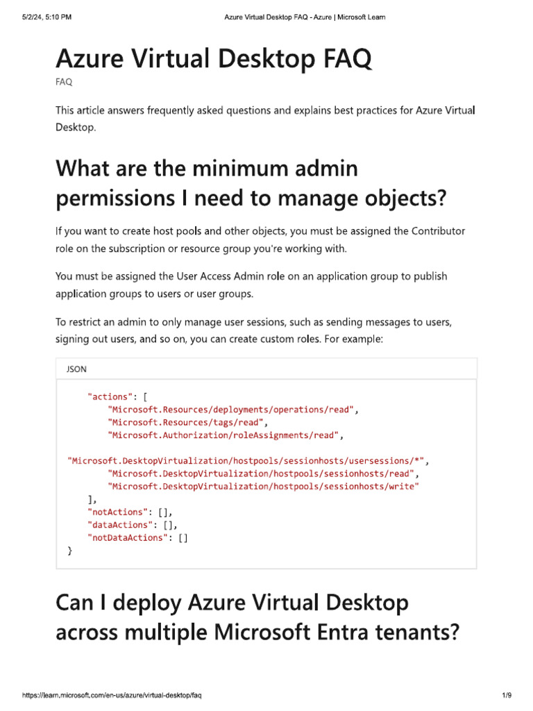 Azure Virtual Desktop FAQ PDF