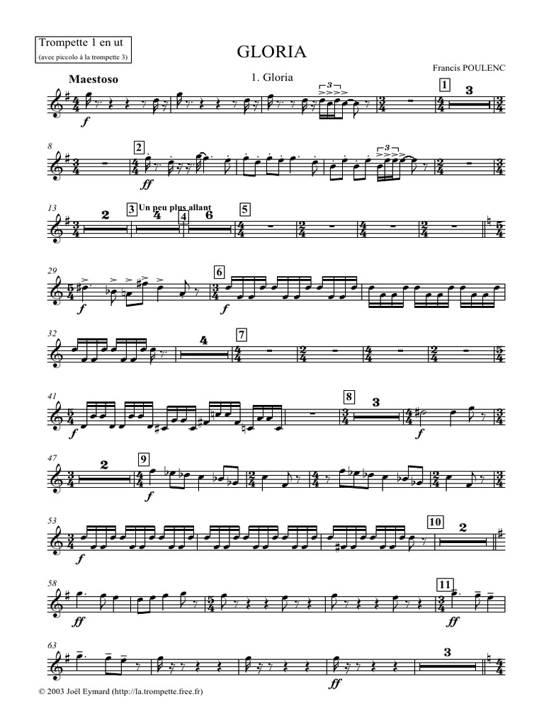 Poulenc Gloria Sheet Music PDF | PDF