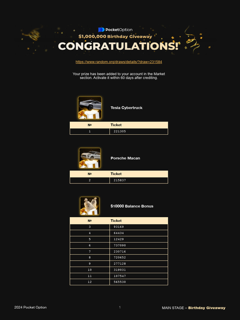 2024 Pocket Option Giveaway Winners | PDF | Information Appliances | Mobile  Computers