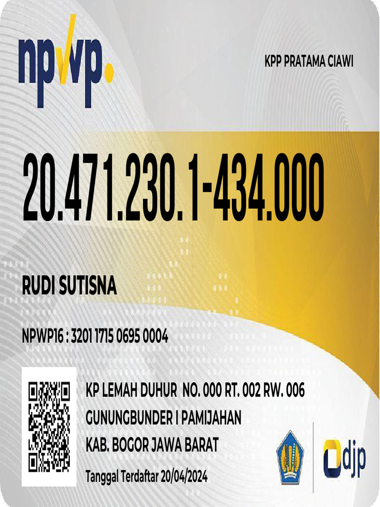 KPP Pratama Ciawi Registration Details | PDF