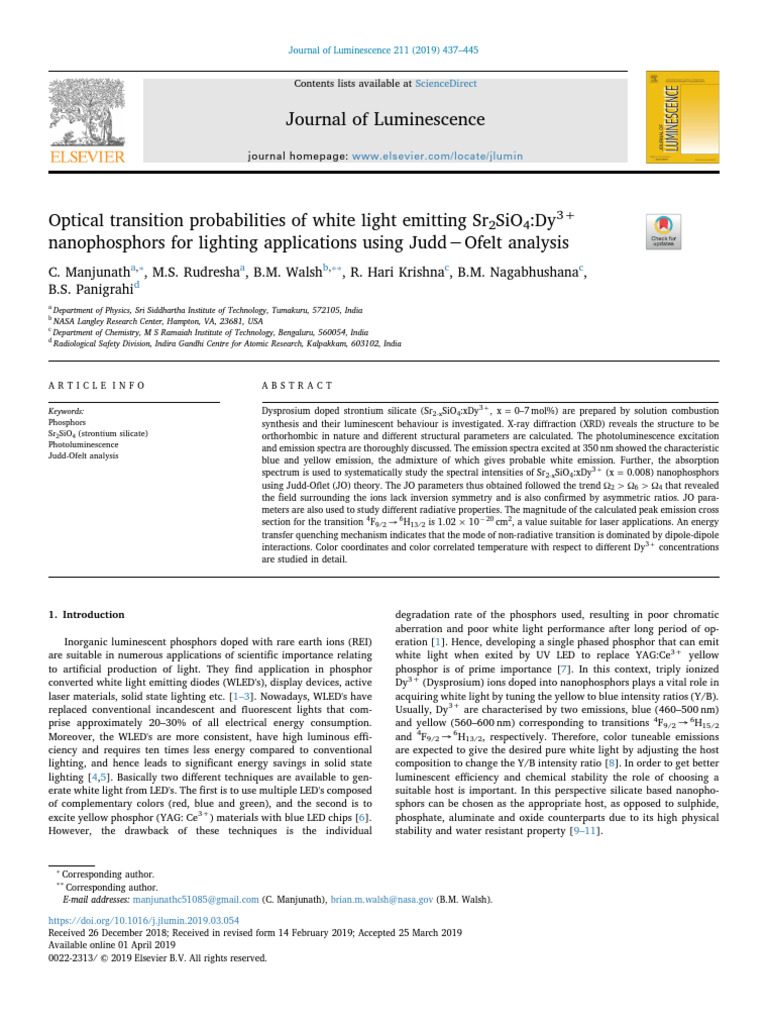 Journal of Luminescence: Sciencedirect | PDF | Light Emitting Diode ...