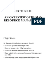 lecture 2 OVERVIEW OF HUMAN RESOURCE MANAGEMENT 2