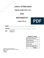 MCT Grade 5 Math 2013