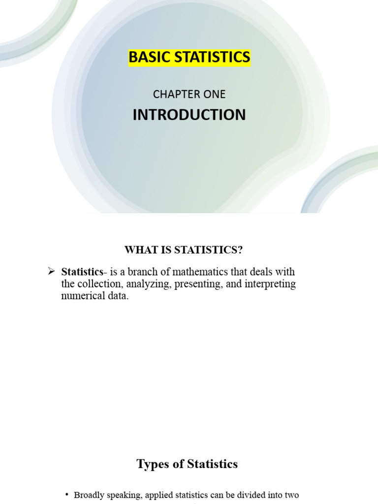 Introduction to Basic Statistics Concepts | PDF | Level Of Measurement ...