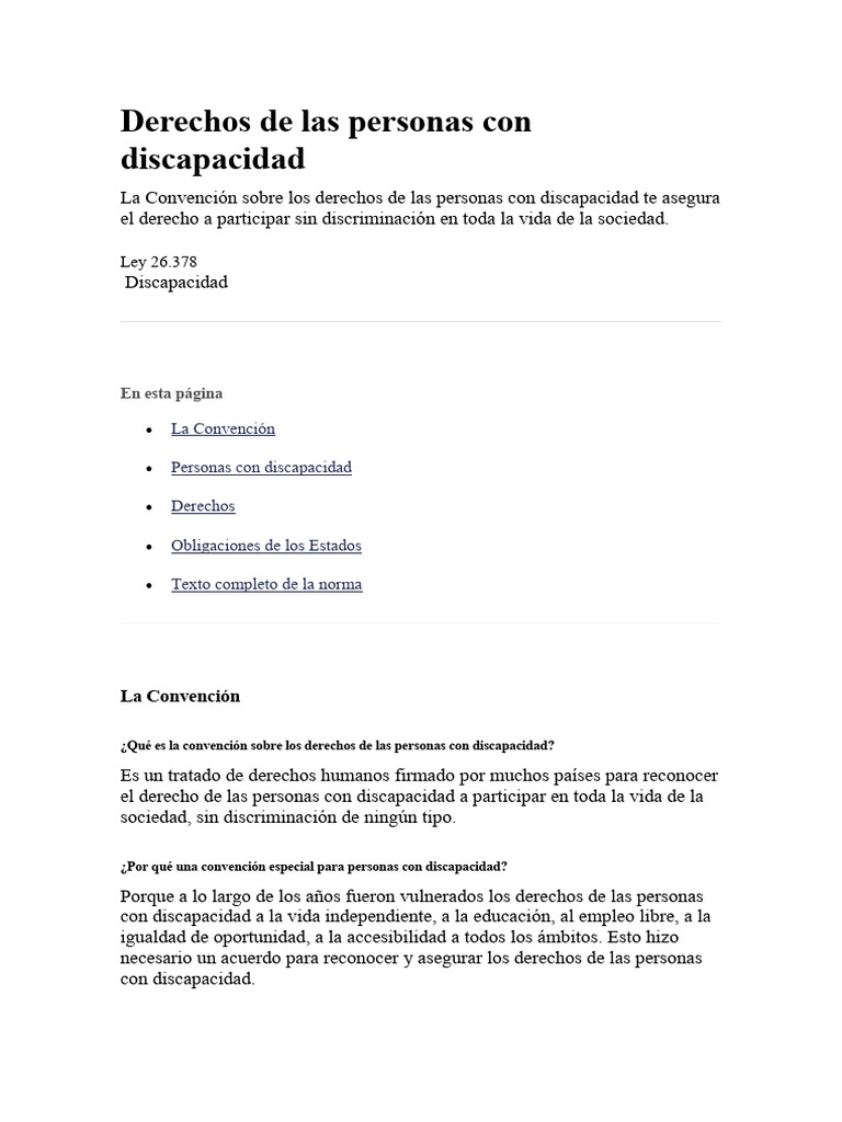 Derechos de Las Personas Con Discapacidad | PDF | Invalidez | Accesibilidad