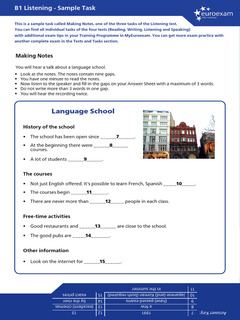 B1 Listening 2020 En Pdf