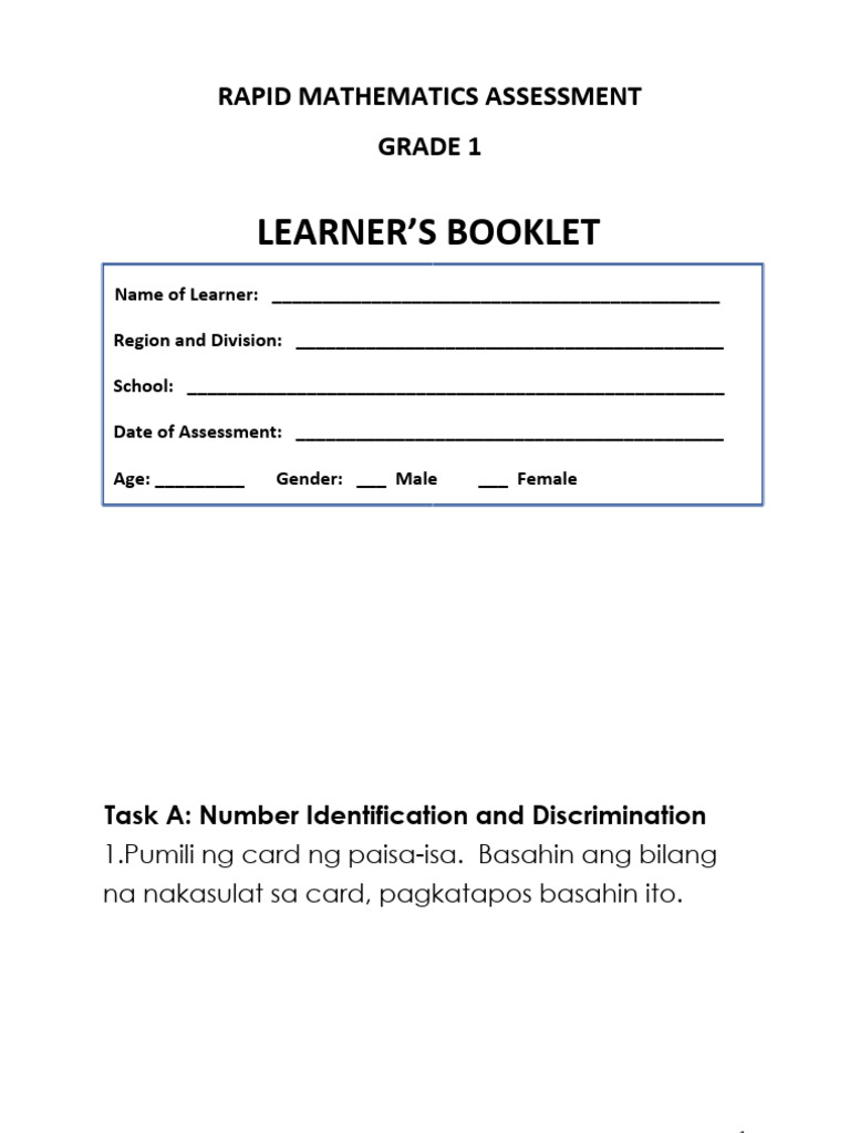 2.2 CONTEXTUALIZED Learner S Booklet Grade 1 | PDF
