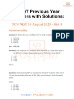 TCS NQT Previous Year Papers With Solutions by Placement Lelo