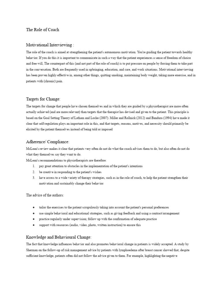 Basic Coaching Pdf Motivation Motivational