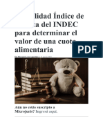 Actualidad Índice de crianza del INDEC para determinar el valor de una cuota alimentaria