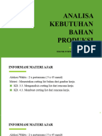 Analisa Kebutuhan Bahan Produksi