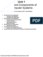 Unit 1 - Types and Componenets of Computer Systems