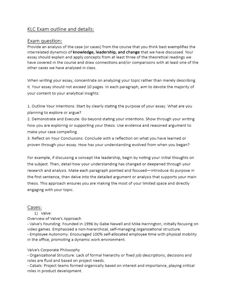 KLC Exam Outline and Details | PDF | Leadership | Apple Inc.