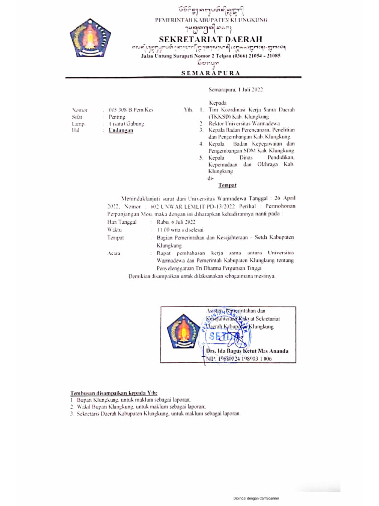 Rapat Kerjasama 6 Juli 2022 | PDF