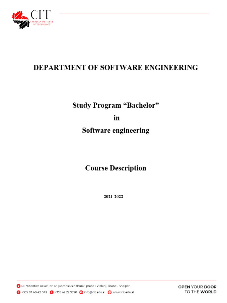 Software Engineering Bachelor Course Overview | PDF | Databases ...