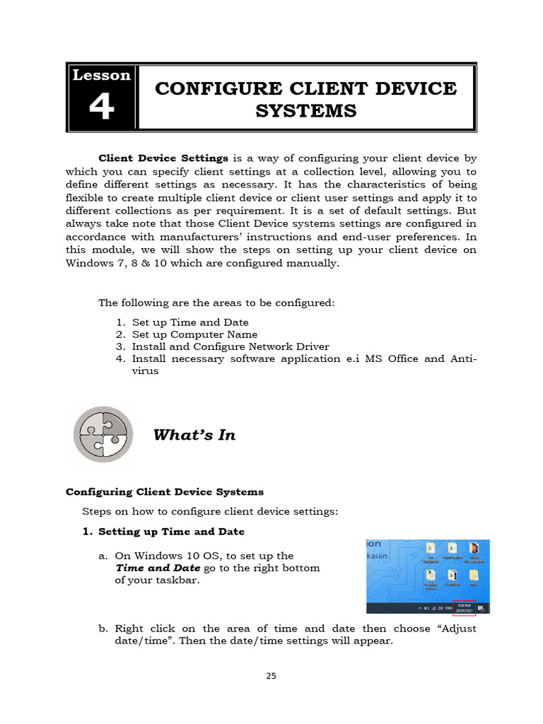 Configure Client Device Settings Guide | PDF | Computer Network | Local ...