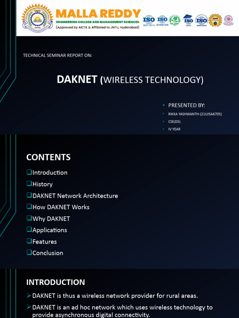 Technical Seminar Report On | PDF | Computer Network | Wireless Access ...