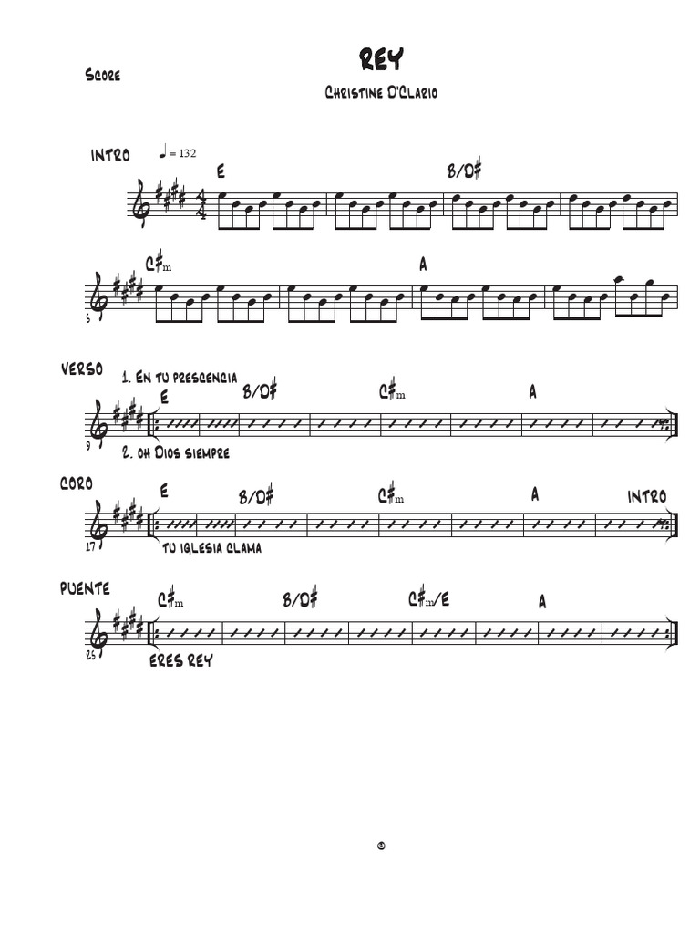 REY - CHRISTINE D, CLARIO - Score | PDF