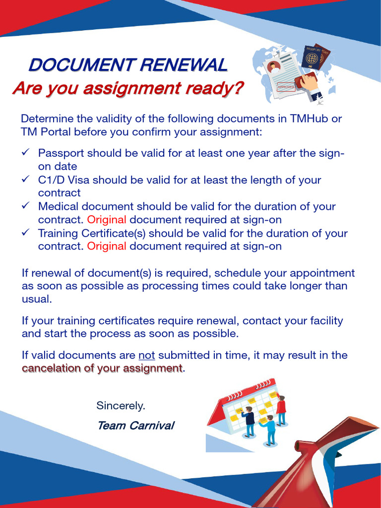 Document Renewal Guidelines for Assignments | PDF | Business | Finance ...