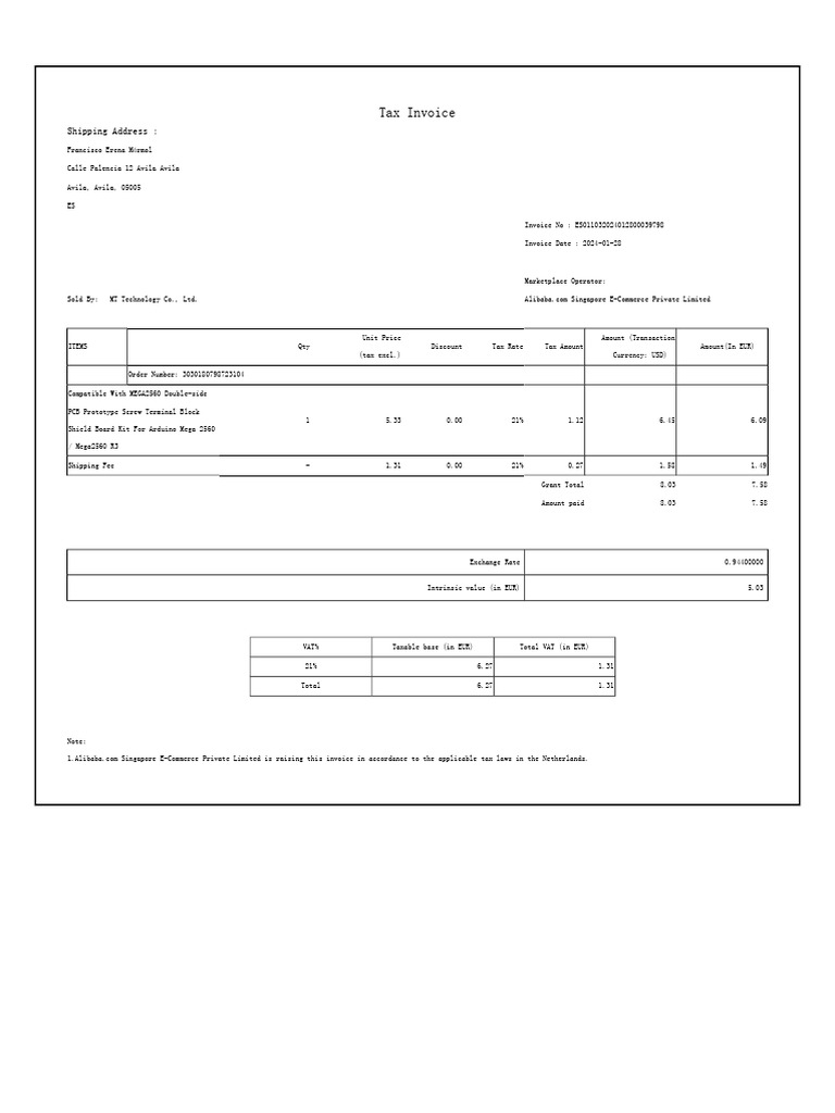 Payment | PDF | Invoice | Value Added Tax