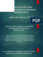 Recurso de Revisión Constitucional de la Decisiones Jurisdicciónales