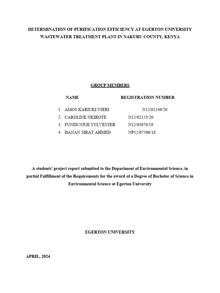WWTP Project Report | PDF | Sewage Treatment | Water Pollution