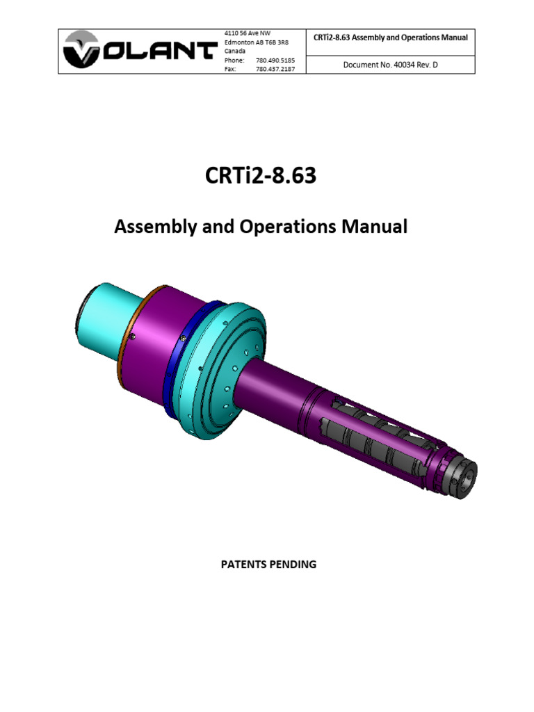 40034D Volant CRTi2 8.63 AssemblyandOperationManual (Updatedtorque) | PDF