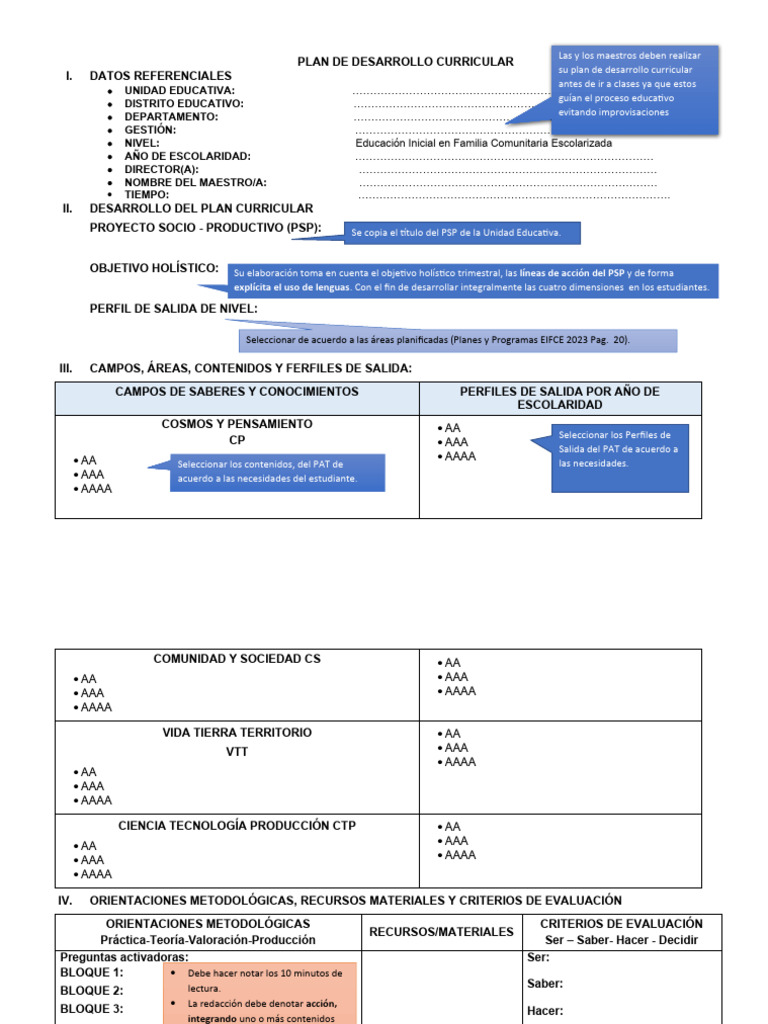 Estructura PDC Eifc 2024 Dde - Tupiza | PDF | Aprendizaje