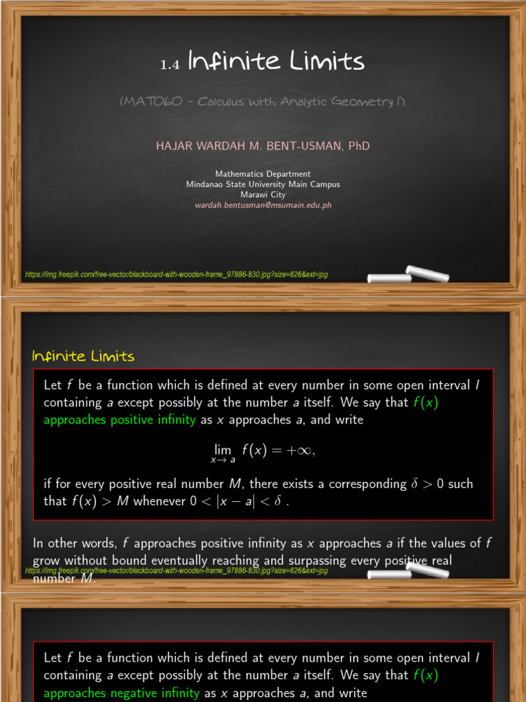 Infinite Limits in Calculus Explained | PDF | Infinity | Mathematical ...
