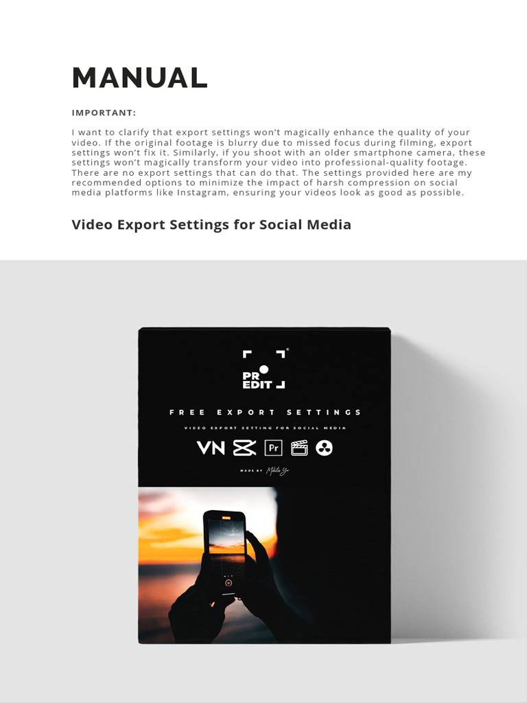 Free Export Settings Download Free Pdf Video Information And