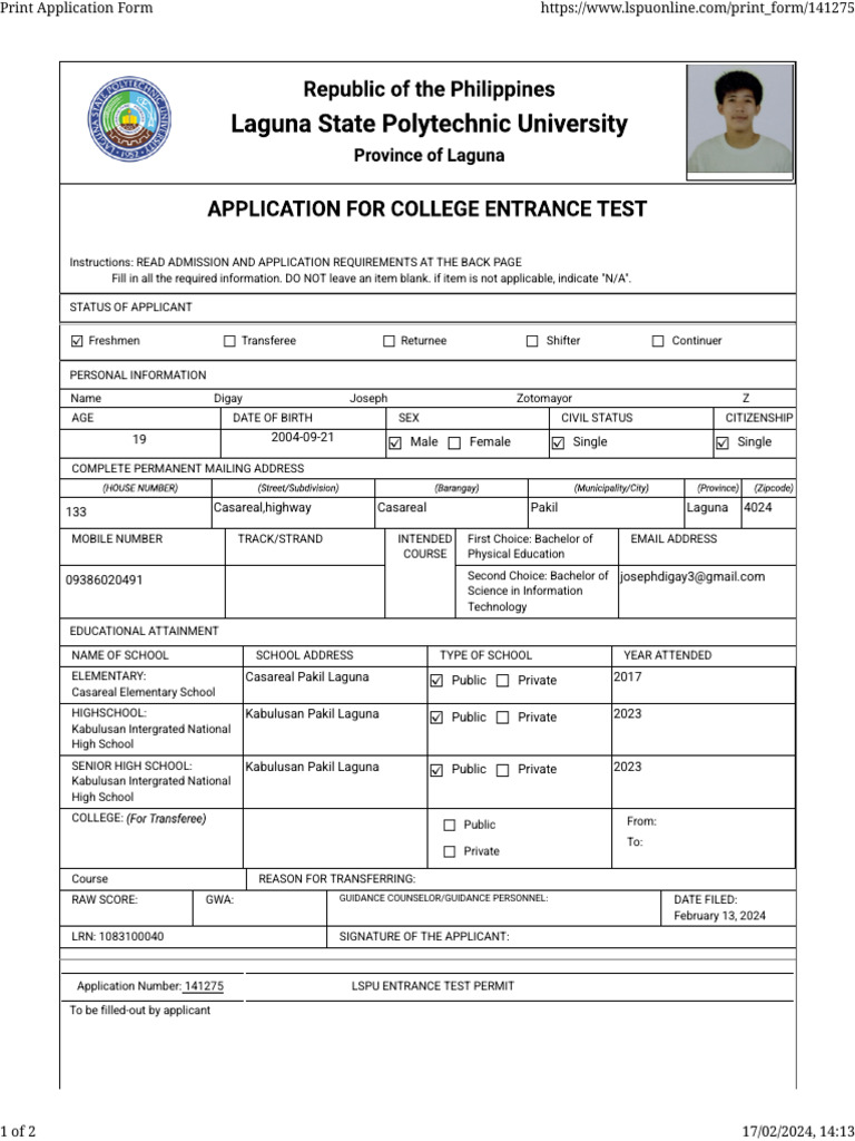 LSPU Admission Application Guide | PDF