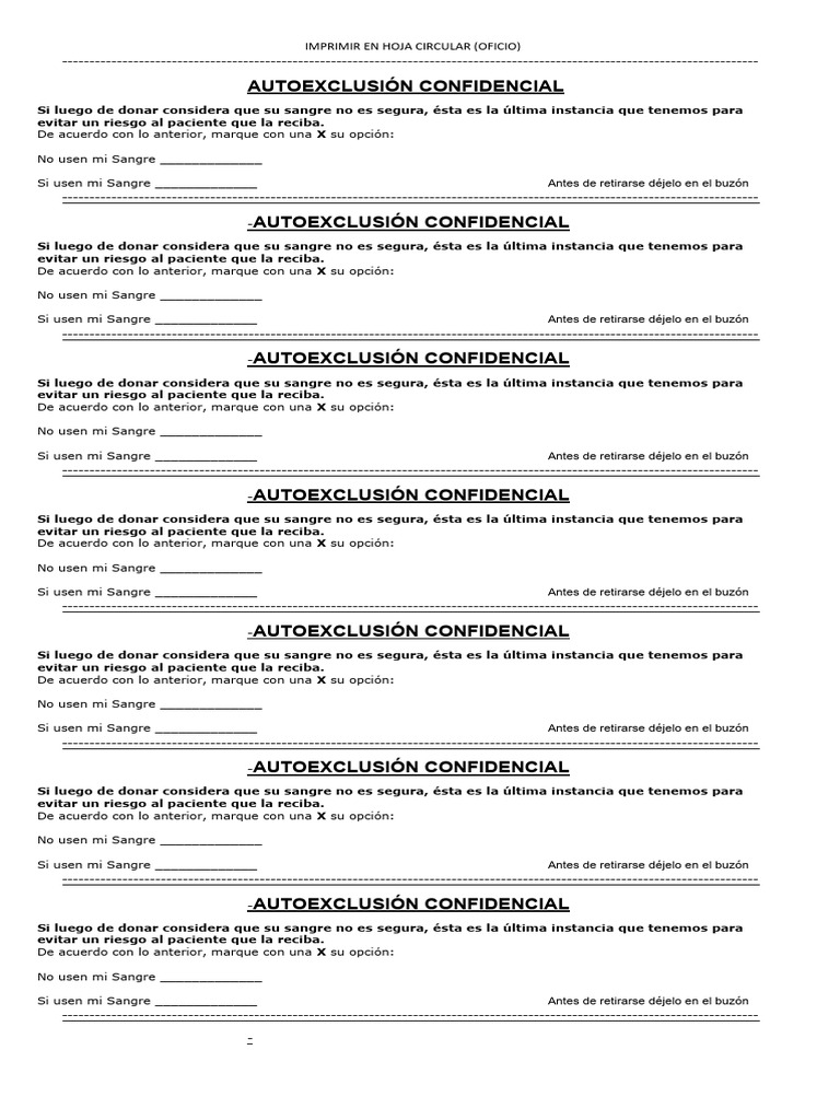 Auto Exclusion | PDF | Especialidades Medicas | Medicina CLINICA