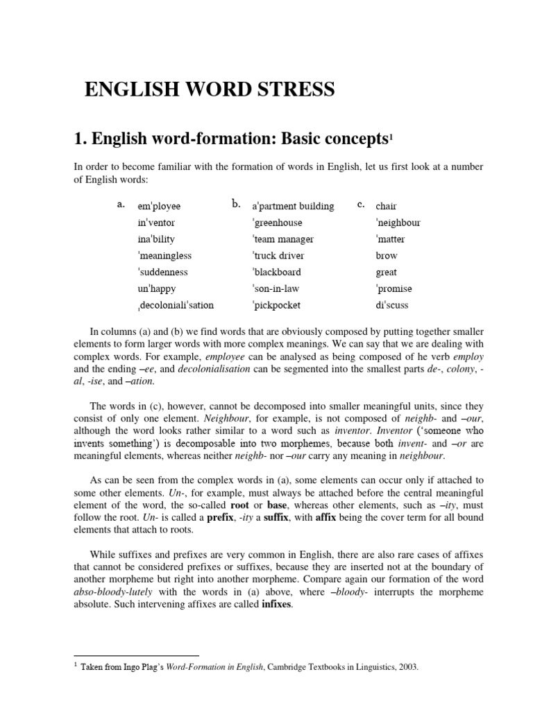 English Word Stress | PDF | Stress (Linguistics) | Word